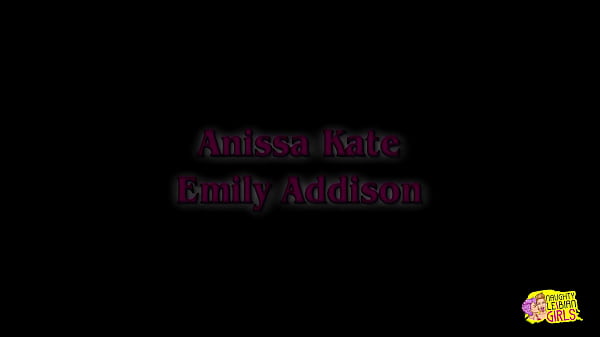 Amissa Kate and Emily Addison engaged in enjoyable lesbian intercourse, accompanied by laughter