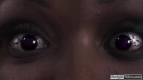 Guy is shocked to see his busty ebony wife August Sky has turned into a spider monster and is on top of her teen neighbor and lusting for cock