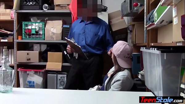 Nervous young thief humiliated by a dirty mall cop