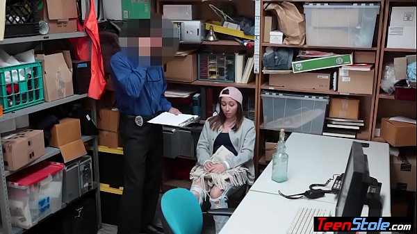 Nervous young thief humiliated by a dirty mall cop