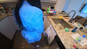 I'm Sucking Dick While I Clean Kitchen Then Got Fucked in The Bedroom