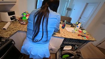 I'm Sucking Dick While I Clean Kitchen Then Got Fucked in The Bedroom