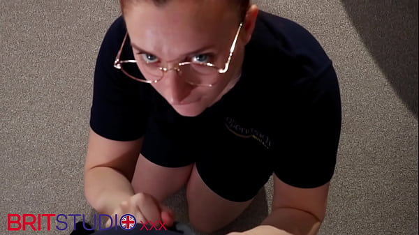 Hot British Phone Engineer Wanks Off Cock Over Her Uniform