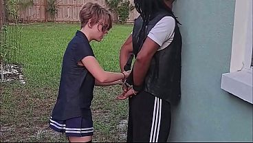 Horny 18yo southern blonde teen Savannah Chavez collects black men and locks them in her garage for her personal fuck toys