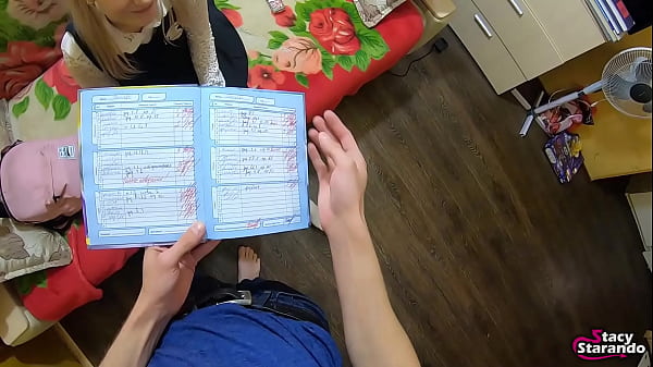 StepBrother Punished Cute Teen Student girl StepSister For Bad Studies | POV &amp; English Subtitles