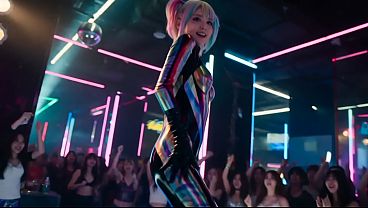 Lesbian fun in the club - AI