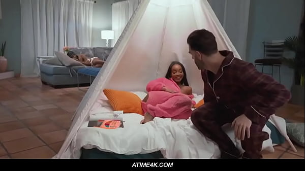 Stepdad catches stepdaughter masturbating, leads to secret tent sex - Lily Starfire